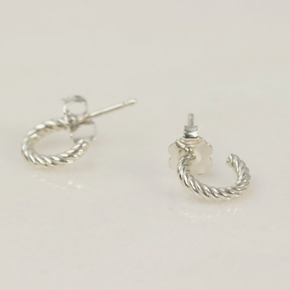 Silver Rope Hoops - Picture 5 of 6